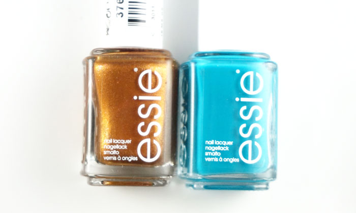 Essie bottles of leggy legend and garden variety