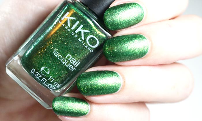 swatches of kiko - 533 with catrice silk matt topcoat