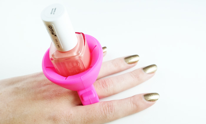 example of the nail polish holder ring with a bottle