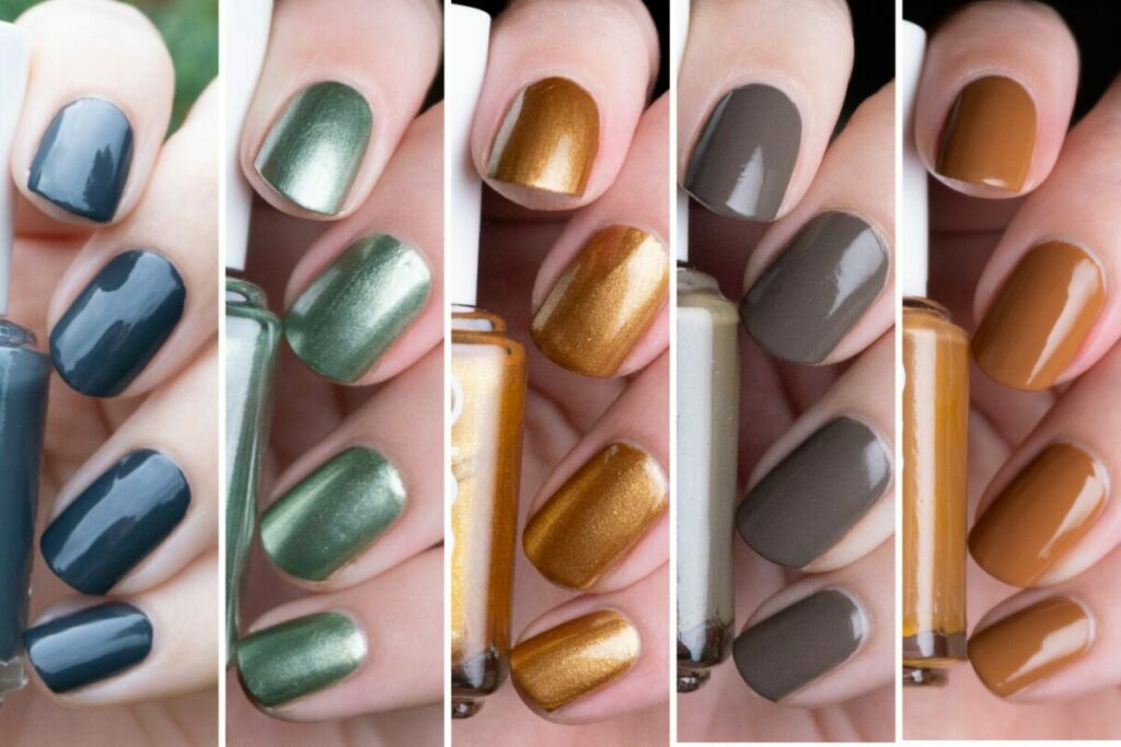 Swatches of the Essie Winter 2022 collection ‘Wrapped in luxury’